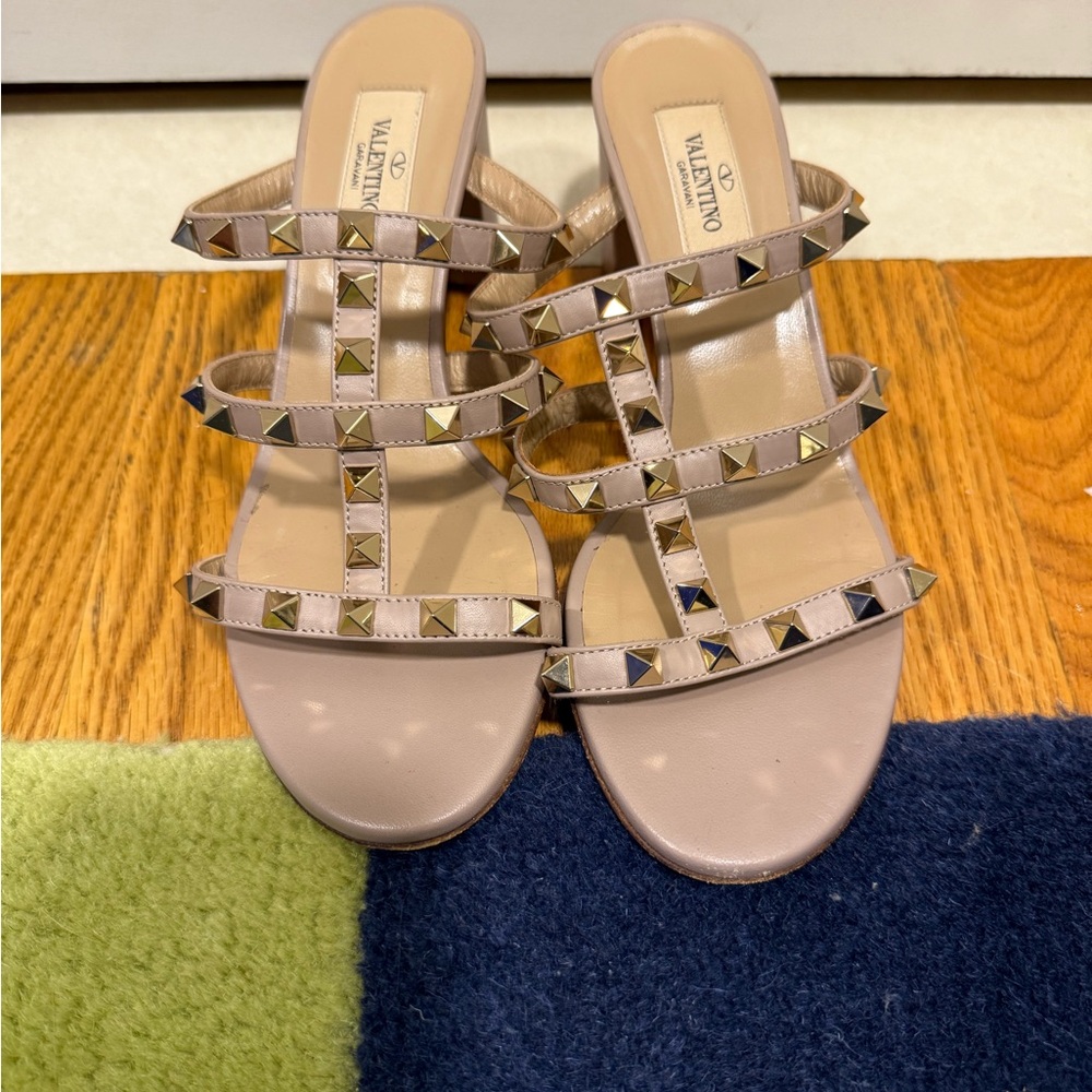 Valentino Women's Studded Sandals - Beige